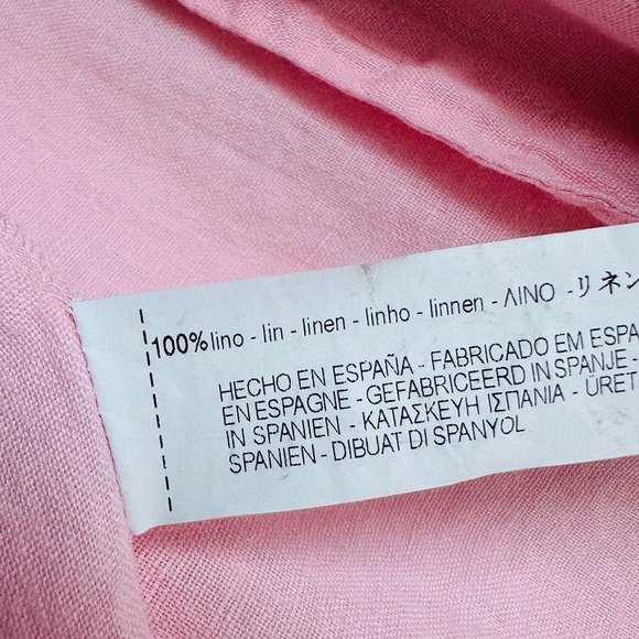Zara Basic 100% linen pink long sleeve button down shirt - Picture 6 of 9